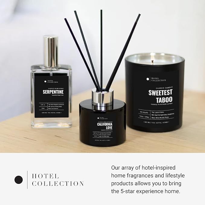 Black Velvet Reed Diffuser Set, Luxury Hotel Inspired Home Diffuser with Hints of Zesty Citrus, Juicy Black Fig, and Floral Rose, Lasting 4 Month Longevity, 100mL