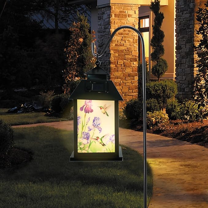 Afirst Solar Lantern Outdoor, Hanging Lights Decorative Hummingbird Outdoor Lighting Waterproof Umbrella Lights for Patio Garden, Table,Party Decor（Included Shepherd Hook）