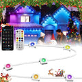 YFL 100ft Permanent Outdoor Lights, Smart RGB LED Eaves Lights with App & Remote Control, IP65 Waterproof, Music Sync & DIY Scenes, 60 LED Dreamcolor String Lights for Christmas, House & Patio Decor