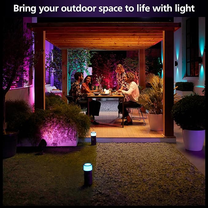 PHILIPS Hue Calla Large Outdoor Pedestal Light (Low-Volt), (104 x 402 mm) White & Color Pathway Light, Voice Control with Alexa, Apple Home & Google Assistant, Bridge Required