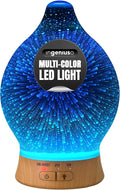 Aromatherapy Essential Oil Diffuser for Therapeutic Oils, w/ 3D Glass Vase | Cool Mist Difusor for Bedroom | LED Color Light Display & Auto Shut-Off | Humidifier, Fragrance Machine for Home & Dorm Use