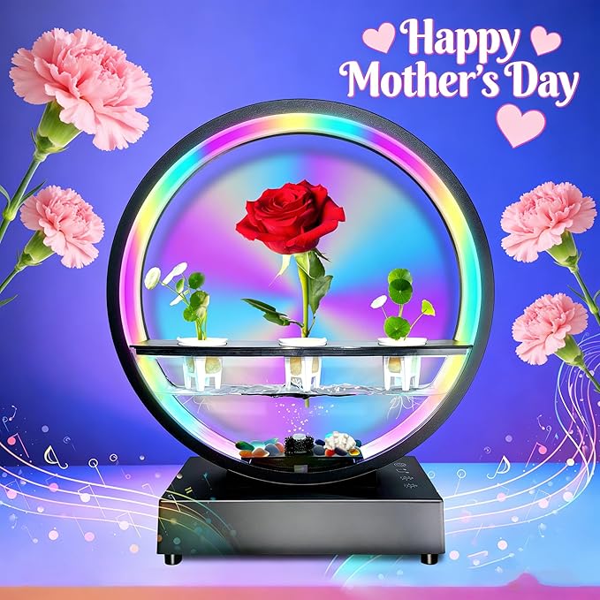 Mothers Day Decorations Lights with Bluetooth Speaker RGB Color Changing Table Ambient Plant Growth Lights Gifts for Mom Mother Women Home Christmas Valentines Mother's Day Decor (Plant Not Included)