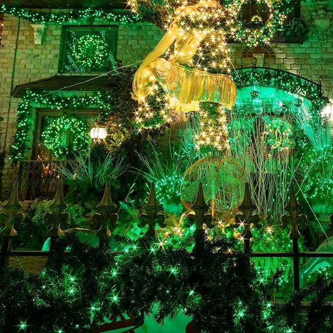 Joomer Green Fairy String Lights 33FT 100 LEDs Plug in Fairy Lights Indoor Silver Wire String Light DIY for Bedroom, Parties, Christmas, Outdoor, Indoor St. Patrick's Day Decoration (Non-Connectable)