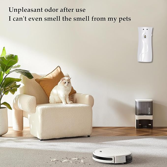 (2-Pack) Automatic Fragrance Dispenser | Automatic Air Freshener Spray Dispenser | Wall Mounted or Standing Aerosol Sprayer for Hotel Office Living Room Bathroom Commercial Place (White)