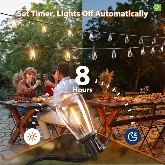 KYY 54(48+6) FT Solar String Lights Outdoor with USB Port Remote, Waterproof and Shatterproof Patio with Solar Powered Panel, LED Vintage Edison Bulbs, Heavy-Duty and UL Listed Market Lights