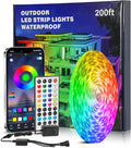 Led Strip Lights for Bedroom, 200ft Led Lights,with Remote and Application Control RGB Color Changing LED Strip Lights, Music Sync,24V for Outdoor Room Home Party Christmas Decoration