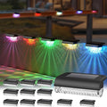12 Pack Solar Deck Lights Outdoor RGB Led Solar Fence Lights Step Waterproof for Stairs, Step, Fence, Yard, Patio, Balcony and Pool (Color Changing)
