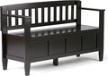 SIMPLIHOME Brooklyn Entryway Storage Bench - 48 inch Wide Solid Wood Hallway Bench in Dark Coffee Brown, Contemporary Mudroom Bench for Entry or Foyer with Lift-Up Lid and Spacious Hidden Storage