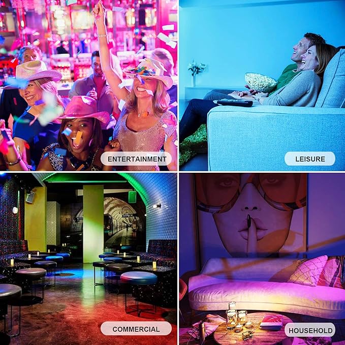 LED Color Changing Light Bulb with Remote Control, 10W E26 RGB+Daylight White 5700K LED Bulbs Dimmable with Memory Function, Ideal Lighting for Home Decoration,Stage,Bar,Party, 2 Pack