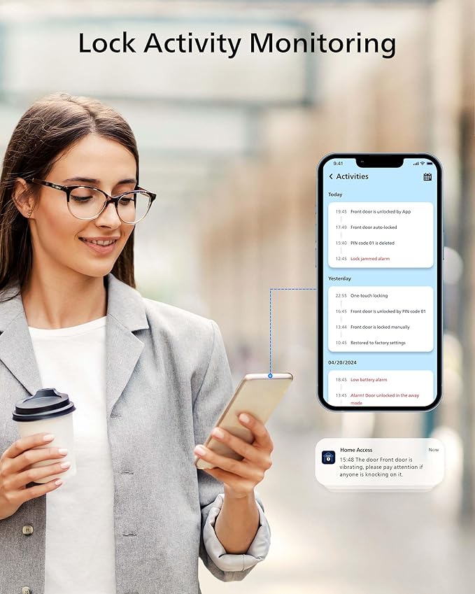 Philips Wi-Fi Smart Lock, Turn Your Existing Deadbolt into Smart Door Lock, Built-in WiFi, APP Remote Control, Keyless Entry Door Lock, Auto-Locking, Status Logging, Multiple Alarm, Matte Black