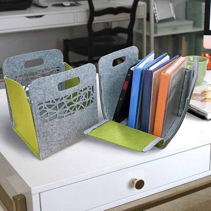 CAIT CHAPMAN HOME COLLECTION Felt Organizer-Desk Organizer, Bedside Caddy, File Case (Desk Organizer, Solid)