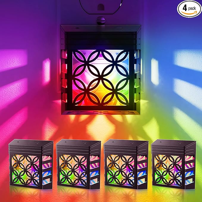 DORESshop Night Lights Plug Into Wall [4 Pack], LED Night Light with 8 Color RGB, Plug in Night Light, Dusk-to-Dawn, Home Décor, NightLight for Kids, Bathroom, Nursery, Kitchen, Basement