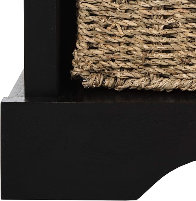 Safavieh American Homes Collection Lonan Grey and White Wicker Storage Bench