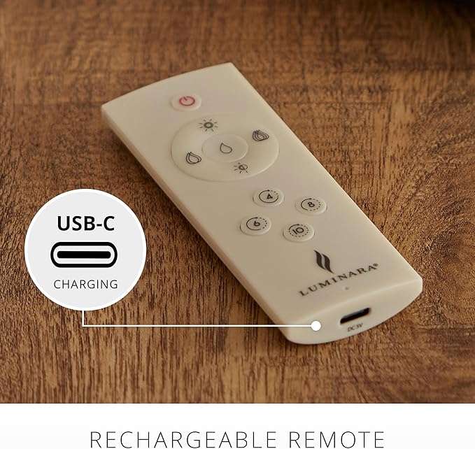 Luminara 10 Features Rechargeable Remote Control On/Off, Timer, Dimmer, Flicker Speed Flameless Candle (USB Type-C Cable Included)