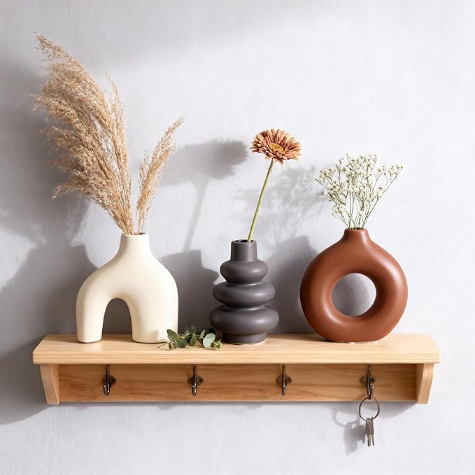 Ceramic 3 Pcs Vase Set,Modern Home Decor Table Centerpiece,Minimalist Nordic Vases, Wedding, Living Room, Bookshelf, Office, Modern Home, Entryway Boho Decor (D)