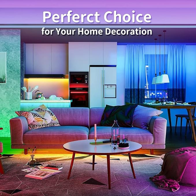 LED Lights for TV 16.4ft LED Light for 45-75 Inch TVs RGB Lights Backlight Behind Music Sync Bluetooth APP and Remote Control TV LEDs Strip USB Powered for Bedroom/Gaming