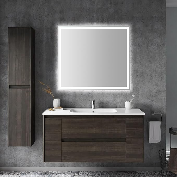JONATHAN Y MIR100A-4036 Pax 40 in. W x 36 in. H Large Rectangular Frameless Antifog Front/Back-Lit Wall Bathroom Vanity Mirror with Smart Touch