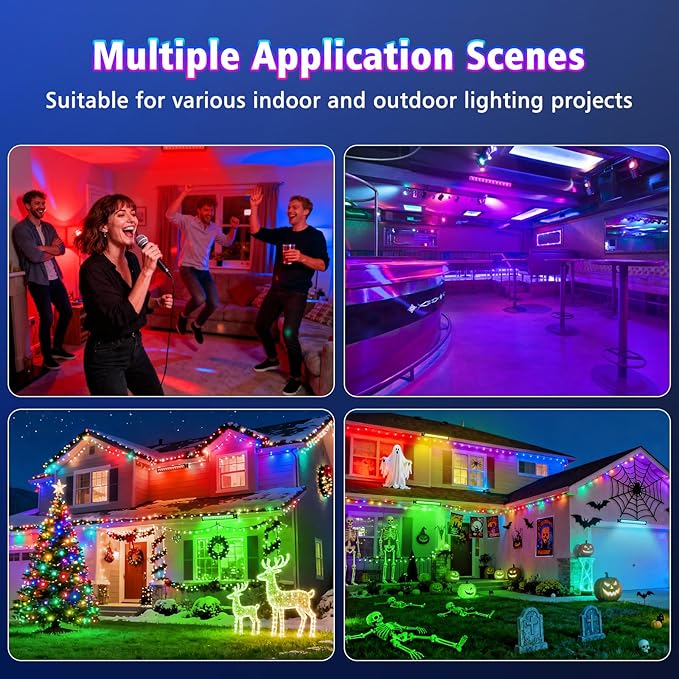 T-SUN RGBCW Wall Washer Lights 4 Pack 50W Stage Wash Light Bar Smart APP & Remote Control Music Sync Memory Timing Color Changing Wash Light for Stage Birthday Party Wedding Outdoor Indoor