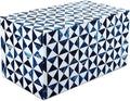 Handicrafts Home Blue and White Decorative Storage Box with Lid– Large Decorative Storage Box, Handmade Resin Inlay Wooden Box, Memory Keepsake Box, Jewelry Organizer, Coffee Table Decor Box-10x5x5