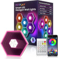 Hexagon Quantum Lights – Modular DIY Wall Panels, RGB+IC 16M Colors with Music Sync, APP & Remote Control, Immersive Lighting for Gaming Rooms, Home Decor, Parties and Gifts