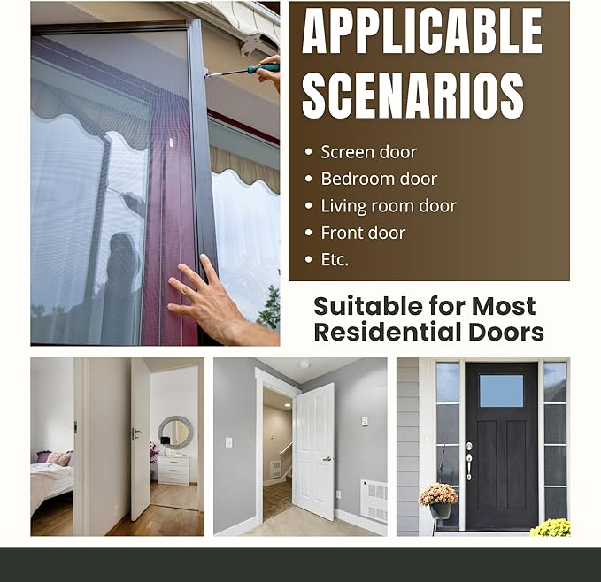 Heavy Duty Screen & Storm Door Closer Kit - Adjustable Spring Tension Mechanism for Smooth Quiet Closing - Universal Replacement for Home, RV & Commercial Doors