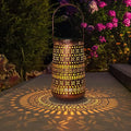 Solar Lantern Outdoor Waterproof,Hanging Solar Lights Decorative Retro Metal Lanterns Lights for Garden Yard Backyard Porch Table Pathway Balcony Tree Lighting