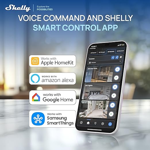 Shelly Smart Plug UL, WiFi, Bluetooth, Zigbee, Matter Outlet with Power Metering, Works with HomeKit, Google Home, Alexa, Home Assistant, Smart Socket, Easy Setup, Remote Control, Plug US Gen4 Black