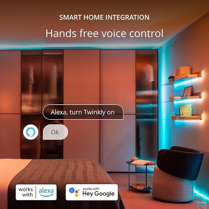 Twinkly Line – Extension Kit App-Controlled Adhesive + Magnetic LED Light Strip with RGB (16 Million Colors) LEDs. Extendable. 5 feet. Black Strip. Indoor Smart Home Decoration Light