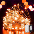 LAMPHOME Halloween Fairy Lights Plug in, 33Ft 100 LEDs Waterproof Twinkle Firefly Lights, Adaptor Included, Starry String Lights for Wedding Indoor Outdoor Christmas Patio Garden, Orange