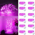 12Pack Fairy Lights Battery Operated, 7ft 20 LED 3 Modes Speed Twinkle Mini String Lights Waterproof Silver Wire Firefly Starry Lights for Mason Jars Wedding Party Christmas Decorations