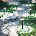 Ensenior 8-Pack Solar Lights Outdoor, Auto ON/Off 6500K LED Solar Garden Lights for Pathway, Yard, Patio, Walkway, Flower Bed, Halloween Christmas Landscape Lighting, IP65 Waterproof, Flag Lights