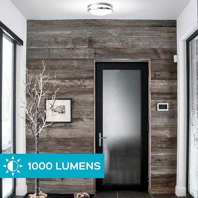 LUXRITE LED Flush Mount Ceiling Light, 10 Inch, Dimmable, 4000K Cool White, 1000 Lumens, 14W Ceiling Light Fixture, Energy Star & ETL - Perfect for Kitchen, Bathroom, Entryway, and Closet