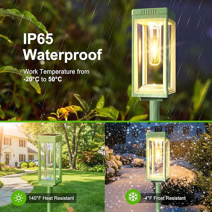 WdtPro 8 Pack Solar Pathway Lights Outdoor, Bright Solar Garden Lights Outdoor Waterproof, Auto On/Off, 15+ Hours Runtime, Lights Solar Powered for Pathway Yard Garden Walkway, Warm White