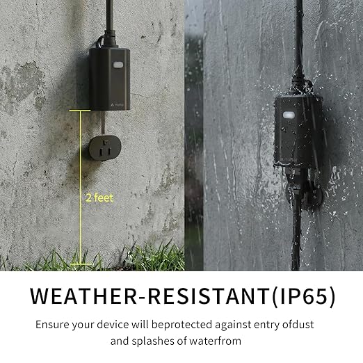 Minoston Outdoor Smart Plug, Matter Smart Plug, Smart Home Wi-Fi Outlet IP65 Waterproof, Compatible with Alexa, Apple Home, SmartThings, Google Home, Smart Life, IP65 Waterproof, 2.4Ghz, 2 Pack