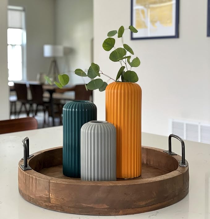 Rumi Decor Modern Ceramic Vases - Home Decor, Living Room & Dining Table Accents