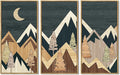 KUVIOKE Wooden Mountains Range Landscape Wall Art Framed Tree Nature Wall Decor Moon Rises Prints Bedroom Living Room Ready to Hang 8x16in3pcs Natural Framed