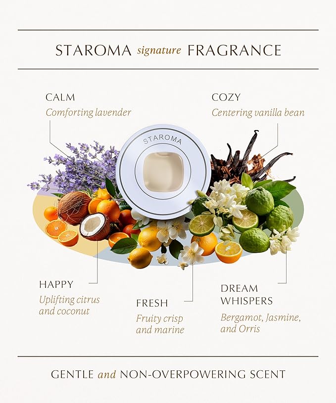 Waterless Diffuser Starter Kit (Jasmine Essential Oil), Gift, Car Air Freshener - Cordless, Rechargeable Battery, Small, Quiet, Adjustable Scent Level & Light - 200 sqft Small Home, Office