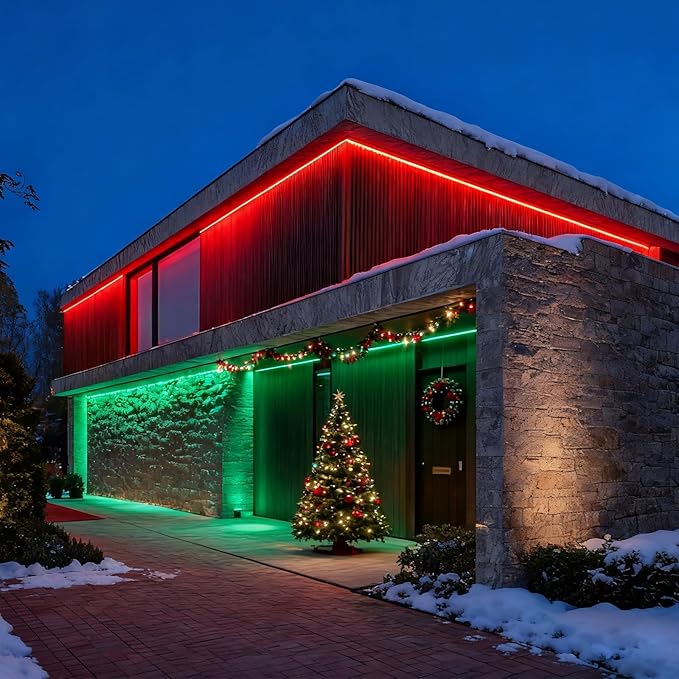 Shine Decor 24V RGB Wall Washer Lights 16.4FT with Flexible Linear Design, UL Listed IP67 Waterproof LED Strip Lights for Outdoor Commercial Lighting, Building, Wedding & Church Decoration, Hardwired