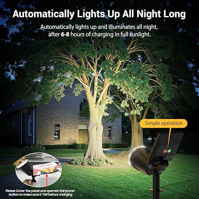 Solar Spot Lights Outdoor, 1000LM Big Adjustable Solar Lights Outdoor Waterproof, 2-in-1 Solar Powered Spotlights Landscape Lighting for Garden, Yard, Pathway, Tree, Flag (4P, Cool White)