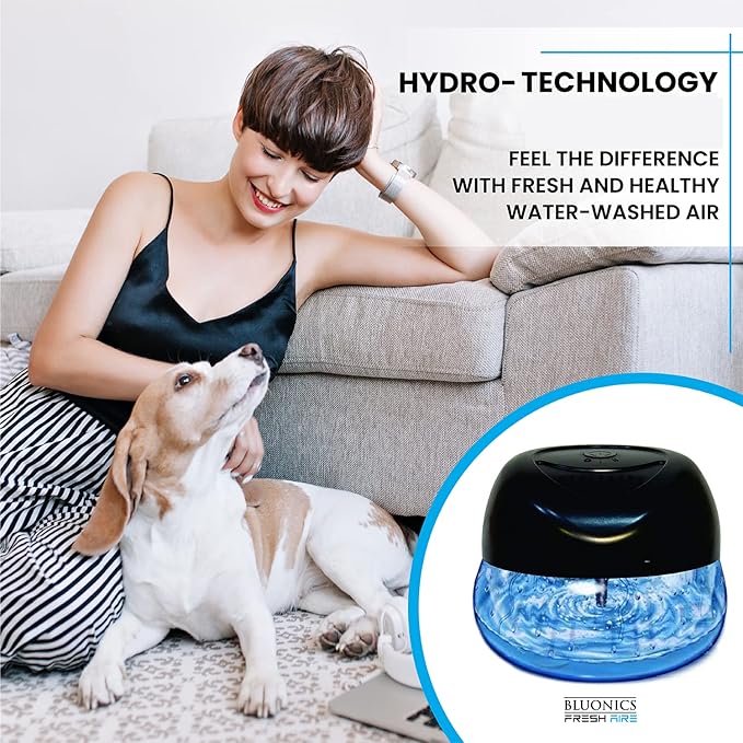 Bluonics 4-Pack Fresh Aire Water Based Revitalizer. Black Color with 7 LED Color Changing Lights White Noise Machine Use Essential Oils and Fragrances