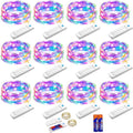 YJFWAL 12 Pack 10ft 30LED Starry String Lights with 8 Modes Timer Function Waterproof Fairy Lights Battery Operated(AAA Batteries Included) for DIY, Wedding, Party, Patio, Garden Decor (Multi Color)