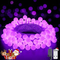 JMEXSUSS Purple Christmas Lights Indoor, Connectable 100 LED Globe String Lights Plug in with Remote, 33 ft 8 Modes Purple String Lights Outdoor for Bedroom Room Party Christmas Decor