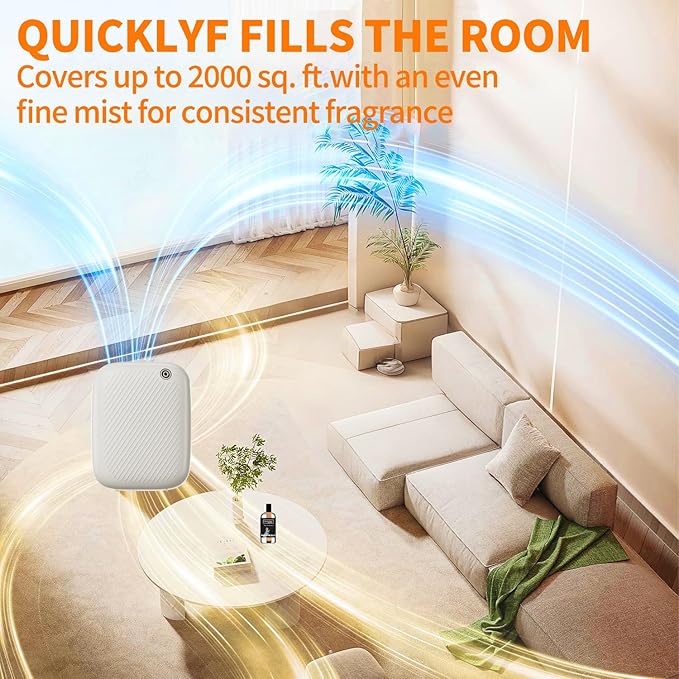 Smart Scent Air Machine Pro for Home, Waterless Essential Oil Diffuser, 400ML Diffuser with 100ML White Tea Essential Oil for Large Room and Commercial Use, Cover Up to 2000 Sq.Ft