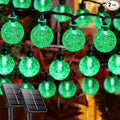 2-Pack 100 LED Green Solar String Lights Outdoor - 64FT Crystal Globe Waterproof Solar Powered Lights for Outside with 8 Lighting Modes for Patio Decorations, Garden, Party, Porch, Wedding, Yard