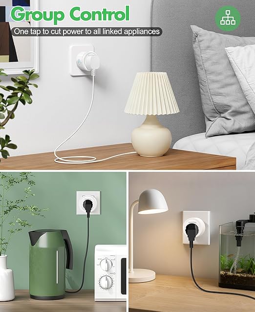 Mini Smart Plugs That Works with Alexa & Google Home, WiFi Plug for APP Remote & Voice Control, Smart Outlet Timer with Schedule & Group Control Function | 2.4G WiFi Only | ETL & FCC Listed