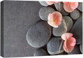 wall26 Canvas Print Wall Art Gray Stones with Pink Daisy Flowers Floral Nature Photography Realism Bohemian Scenic Relax/Calm Cool for Living Room, Bedroom, Office - 12"x18"