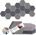 Mollywell Hexagon Acoustic Panels 14x12 - Reduce Echo & Reverb, Noise Blocking Wall Tiles for Living Room & Studio, Afraica & Moon Gray Sound Absorbing Panels