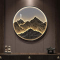 Troartos Framed LED Mountain Wall Art for Living Room, Modern Luxury Dimmable Lighted Landscape Artwork for Walls, Light Remote Control Wall Decor for Hallway, Apartment, Dining Room, Office, 30x30