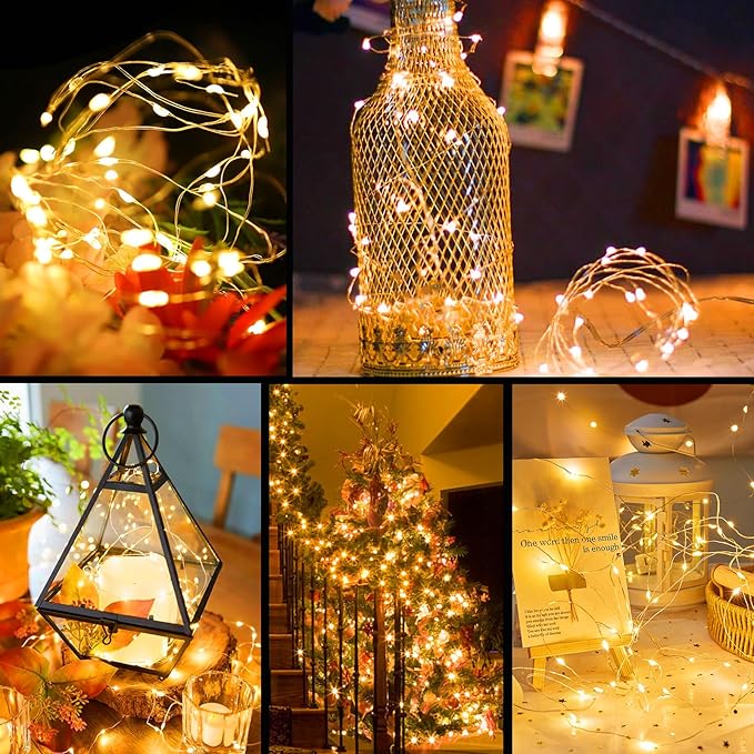 ZGWJ Fairy Lights Battery Operated, 24 Pack Warm White Twinkle String Lights 20 LED 7FT 3 Lighting Modes for Bedroom, Halloween, Christmas, Easter, Party, Wedding Decor Indoor Outdoor Decoration