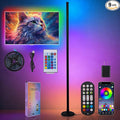 Led Corner Lamp – Bonus RGB TV Backlight – RGBIC Corner Floor Lamp with 16M+ Colors, 300+ Effects, Music Sync, 5V/2A Adapter, Perfect Ambient Lighting for Living Room, Bedroom & Gaming Setup